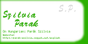 szilvia parak business card